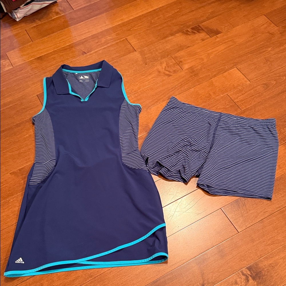 Adidas Blue and Aqua Sports Dress with Shorts